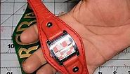 finishing a red leather watch strap #handmade #how #sewing "Lopez cueros "