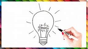 How To Draw A Light Bulb Step By Step | Light Bulb Drawing EASY | Super Easy Drawing Tutorials