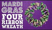 Mardi Gras Four-Ribbon Wreath