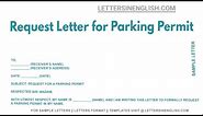 Request Letter For Parking Permit - Sample Letter Requesting Parking Permit