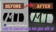 How to Convert your PNG Logo into 3D - Cinema 4D Tutorial - Motion Tutor