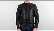 Goldtop '76 Cafe Racer Leather Motorcycle Jacket - Black