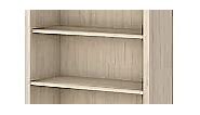 Bush Furniture Salinas Tall 5 Shelf Bookcase in Antique White | Distressed Style Book Case | Bookshelf for Bedroom, Living Room & Pantry | Tall Bookcase | Book Shelf for Bedroom