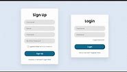 How to make Login and Sign up Form with HTML and CSS | Login & Sign up form HTML and CSS