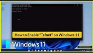 How to Install Telnet on Windows 11