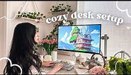 Cozy Cottagecore Desk Set up | 2023 Productive, & Aesthetic WFH✨