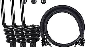 Bungee Cords Heavy Duty Outdoor 2ft Bungee Straps with Hooks Black Bunji Cord 24inch4Pcs