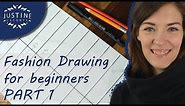How to draw | TUTORIAL | Fashion drawing for beginners #1 | Justine Leconte