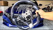Translucent Reflective Blue Carbon Fiber Steering Wheel for Honda Accord 2018-2021