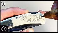 I Try Etching a Bear on a BONE KNIFE HANDLE - Art of SCRIMSHAW