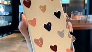 LLZ.COQUE Compatible with iPhone Xr Case for Women Girls, Cute Matte Love Hearts Pattern, Premium Soft Liquid Silicone Back Cover with Camera Protection, Shockproof Phone Case for iPhone Xr - Beige