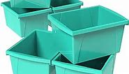 Storex 4 Gallon Storage Bin – Plastic Classroom Organizer for Books and Supplies, Teal, 6-Pack (61477C06C)