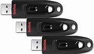 SanDisk 32GB 3-Pack Ultra USB 3.0 Flash Drive 32GB (Pack of 3) - SDCZ48-032G-GAM46T, Black