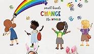 decalmile Small Hands Change The World Equality Wall Stickers Inspirational Quote Rainbow Wall Decals Kids Room Classroom School Library Wall Decor Gift