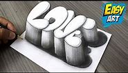 ✅ 3D Drawing ► How to Draw 3D LOVE Letters BUBBLE │Como Dibujar Amor 3D │Dibujos Ilusion Optica