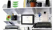 Wall-Mounted Home & Office Wall Organizer Kit - White Wall Panels with Accessories