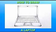 How to draw a laptop computer/ pencil drawing/ Easy step by step method