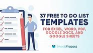 37 Free to do List Templates For Excel, Word, PDF, Google Docs, and Google Sheets - SweetProcess