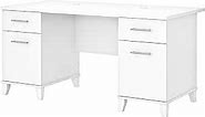 Bush WC81928K Somerset 60-Inch W Office Desk with Drawers, White