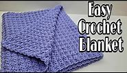 Easy Crochet Blanket | Crochet Beginner Blanket | Bag O Day Crochet Tutorial