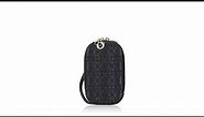 Christian Dior Lambskin Cannage Lady Dior Phone Holder Black