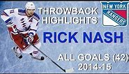 Rick Nash 2014-15 Throwback Season - All 42 Goals + 7 Playoff Goals