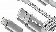 Anker 6ft Premium Nylon Lightning Cable, Apple MFi Certified for iPhone Chargers, iPhone SE/Xs/XS Max/X / 8/7 / 6 Plus / 5s, iPad Pro Air 2, and More (Silver)