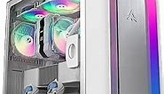 ALSEYE Ai-Pro White ARGB Mid-Tower E-ATX PC Gaming Case, Pre-Installed a Halo-Pro ARGB Fan, USB 3.0 Type-C Ports Contained