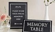 ANGEL & DOVE Set of 2 Black Funeral Memory Table Signs - for Condolence Book, Memorial, Celebration of Life