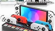 Switch Docking Station for TV and Joycon Controller Charger Compatible with Nintendo Switch, Switch Game Accessories Support 4k HD Video 1080P, Switch Charging Dock Station with 10 Game Slots