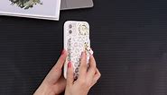 DEYHU iPhone 11 case with Card Holder, iPhone 11 Phone Case Wallet for Women magsafe Compatible Wallet Detachable 2-in-1 for Men-White Leopard