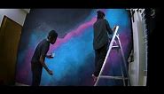 Galaxy Wall Painting | Mural | Timelapse | DIY