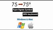 Degree Symbol || How to Type Degree [°] Symbol on Keyboard (Mac & Windows)