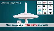 ANTOP UFO Dual Omni AT-415B Outdoor/RV/Attic HDTV Antenna | Smartpass Amplified
