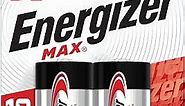 Energizer MAX D Batteries (2 Pack), D Cell Alkaline Batteries