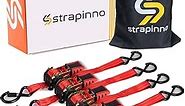 Strapinno 4pcs Retractable Ratchet Straps Bundle (1-in x 6-ft),Secure Tie-Downs with Rubber-Coated Steel Handles, S-Hooks & Durable Hardware for Daily Use with Breaking Strength - 1,500LBS/680KG Each