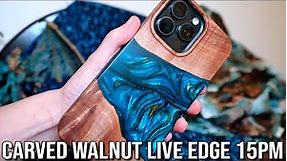 Carved Walnut Live Edge iPhone 15 Pro Max