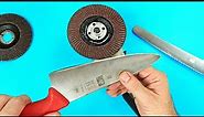 How to sharpen knives with a grinder to a razor. An easy way to sharpen a knife in a minute