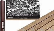 DACRI HOME 34 Inch Magnetic Poster Hanger Frame -Sturdy Teak Wood Poster Frame, Strong Magnets for Quick Hanging Maps, Posters, Picture, Print, Scroll Wall Art 34x22 34x23 34x24 (34", Natural Wood)