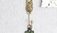 Brass Owl Hooks | Gold Hooks | Hooks | Owl Design Single Robe Hooks | Brass Wall Hooks | Bird Hooks | Vintage Wall Hooks | Decorative Hook |Wall Mounted Heavy Duty Hooks for Keys | Key Holder Hooks