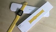Yellow Apple Watch Sport Band unboxing