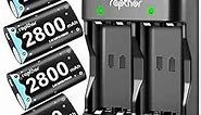 rapthor 2800mAh Rechargeable Controller Battery Pack for Xbox One/Xbox Series X/Xbox One S/Xbox One X/Xbox One Elite, 4 x 2800 mAh High Power NI-MH Batteries Kit with Charger (4 Batteries+Charger)