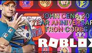 WWE2K22 ROBLOX John Cena 20 Year Anniversary Tron Codes