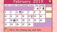 February 2019 Calendar | Starfall