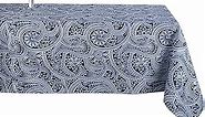 DII Outdoor Tabletop Collection, Stain Resistant & Waterproof,60x120 w/Zipper, Blue Paisley