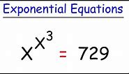 Exponential Equations With Powers of X