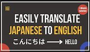How To Translate Japanese To English From Image?