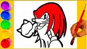 Coloring and Drawing Knuckles the Echidna SONIC The Hedgehog (2020) - How To draw SONIC ⭐Play Color