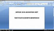 100% WORKING MS OFFICE 2016 PRODUCT KEY