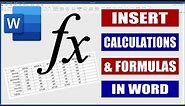 Insert Calculations and Formulas into Word | Microsoft Word Tutorials